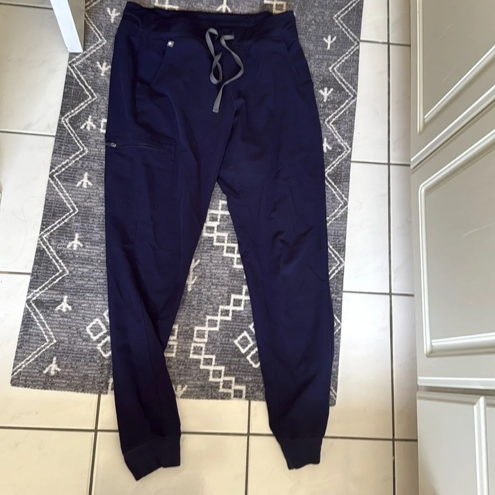 Figs Tansen Navy Blue Jogger Scrub Bottoms Tall Version